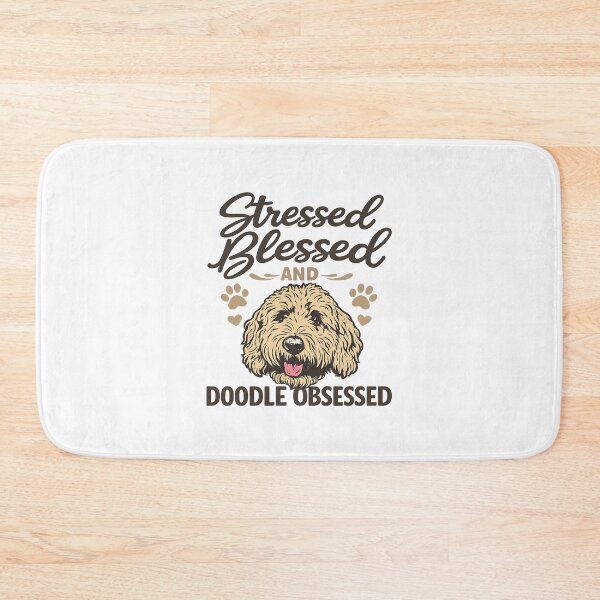 Item preview, stressed blessed and doodle obsessed,Doodle Dog Mom designed and sold by CloudyPress.