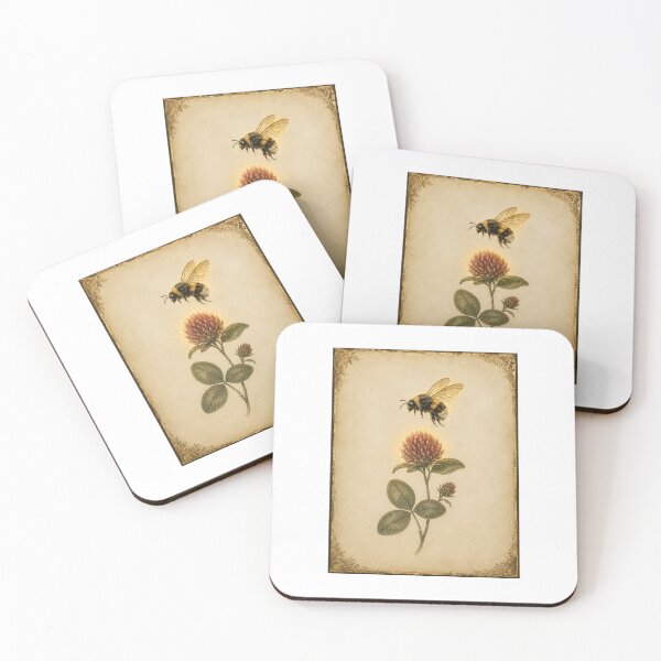 Item preview, Bumblebee & Clover Print | Vintage Botanical Pollinator Wall Art | Save the Bees Gardener Gift designed and sold by Brackenlume Studio.