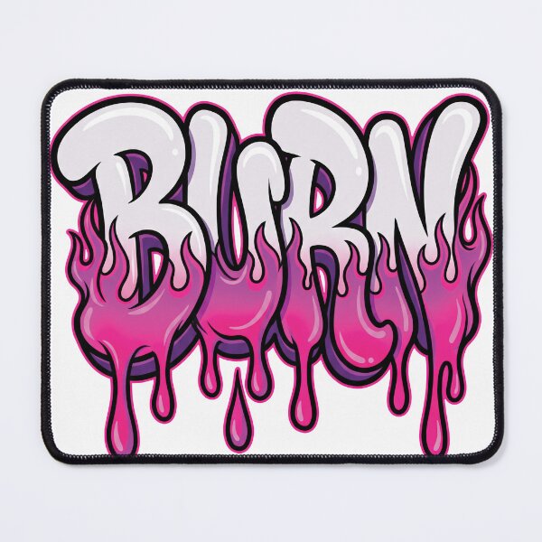 Item preview, BURN Graffiti Flame Typography Y2K Streetwear Graphic T-Shirt designed and sold by RGB-crayon.