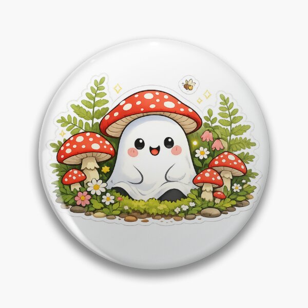 Item preview, Cute Ghost Mushroom Forest Sticker designed and sold by AuudiVasustudio.