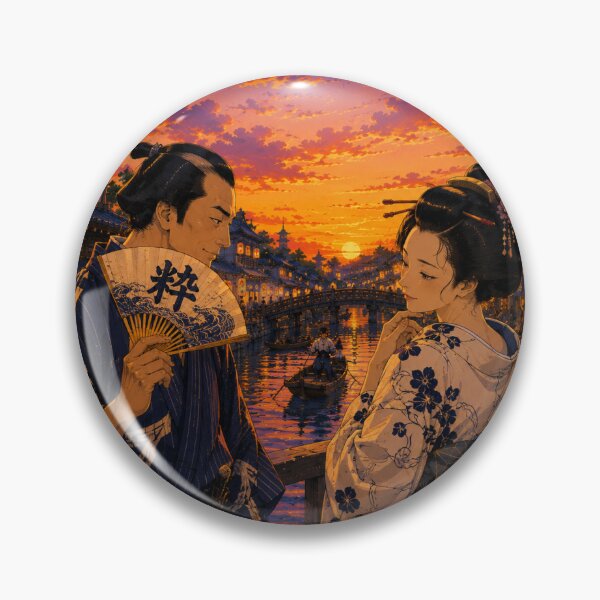 Item preview, An Iki Romance at Sunset in Edo – Modern Japanese Art designed and sold by Fumi723.