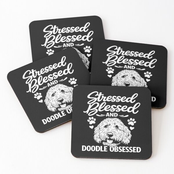Item preview, stressed blessed and doodle obsessed,Doodle Dog Mom designed and sold by CloudyPress.