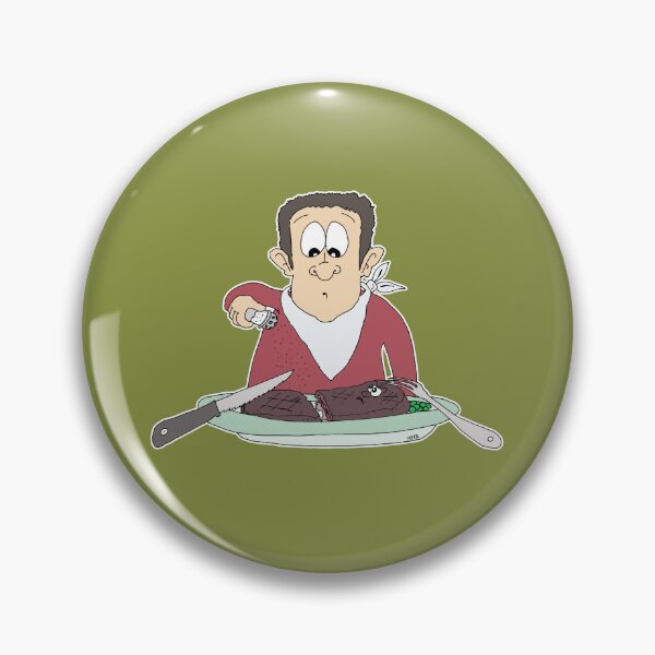 Item preview, Salty Steak Funny Food Sticker | Adding Salt To Injury Steak Cartoon designed and sold by MyxaART.
