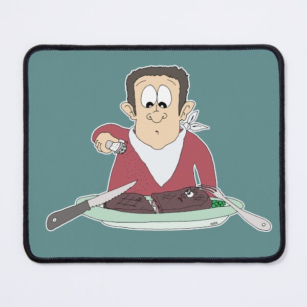 Item preview, Salty Steak Funny Food Sticker | Adding Salt To Injury Steak Cartoon designed and sold by MyxaART.