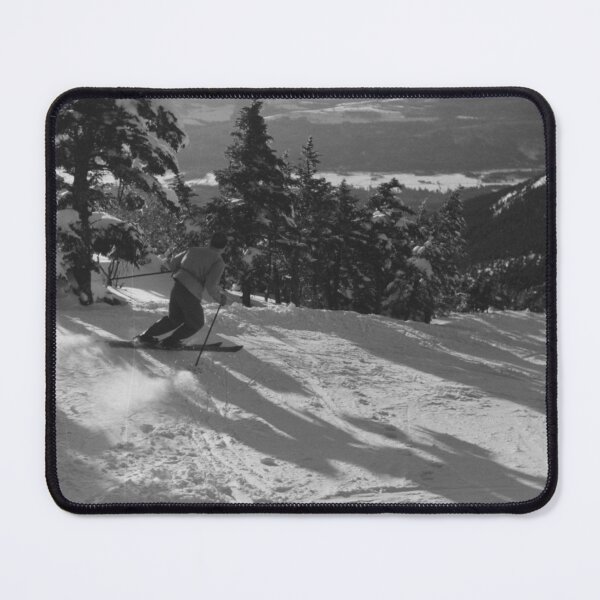 Item preview, Skiing down the Taft Trail on Cannon Mountain, Franconia Notch, New Hampshire vintage black and white ski photograph designed and sold by Astrid Arkhangelsky.