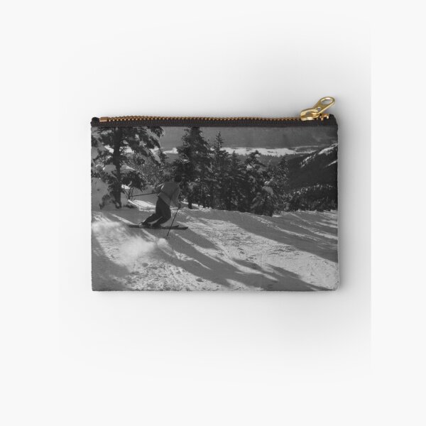 Item preview, Skiing down the Taft Trail on Cannon Mountain, Franconia Notch, New Hampshire vintage black and white ski photograph designed and sold by Astrid Arkhangelsky.