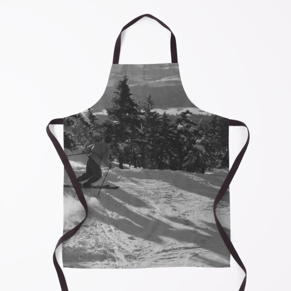 Item preview, Skiing down the Taft Trail on Cannon Mountain, Franconia Notch, New Hampshire vintage black and white ski photograph designed and sold by Astrid Arkhangelsky.