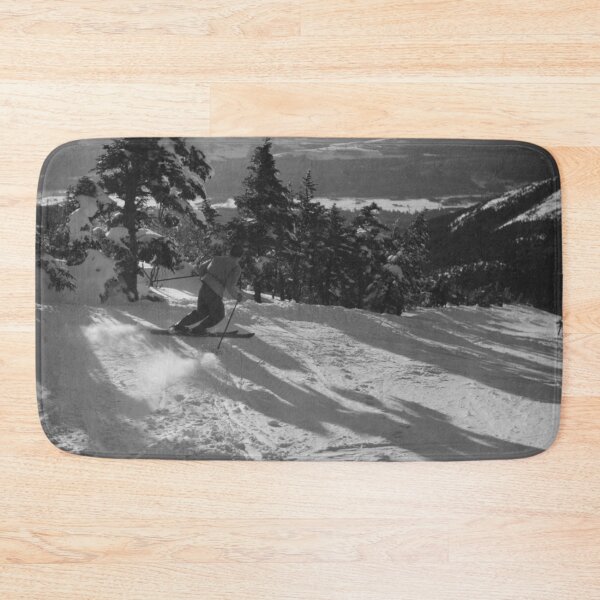 Item preview, Skiing down the Taft Trail on Cannon Mountain, Franconia Notch, New Hampshire vintage black and white ski photograph designed and sold by Astrid Arkhangelsky.