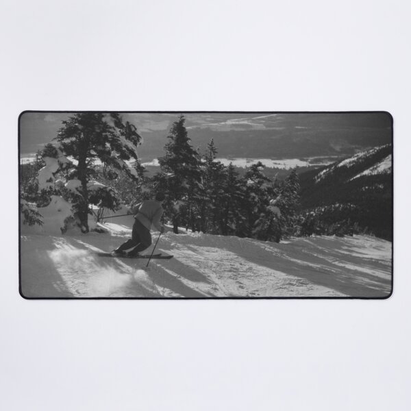 Item preview, Skiing down the Taft Trail on Cannon Mountain, Franconia Notch, New Hampshire vintage black and white ski photograph designed and sold by Astrid Arkhangelsky.