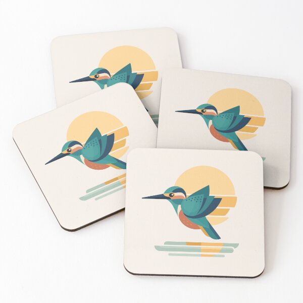 Item preview, Sunrise Kingfisher | Modern Geometric Bird Art designed and sold by Lucy Cooper.