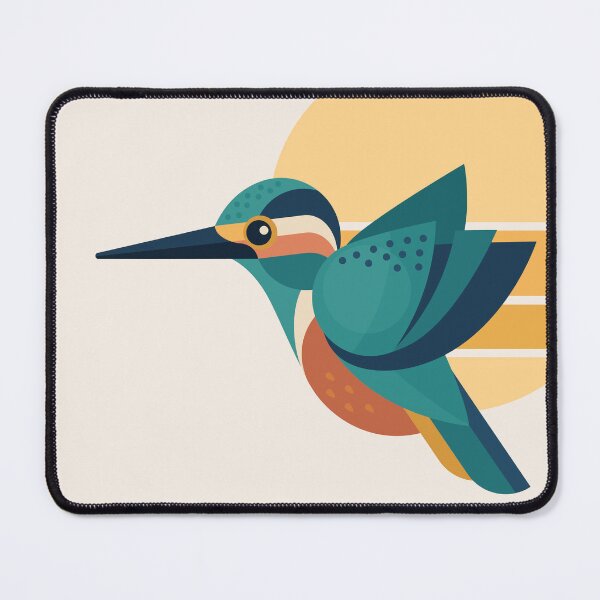 Item preview, Sunrise Kingfisher | Modern Geometric Bird Art designed and sold by Lucy Cooper.