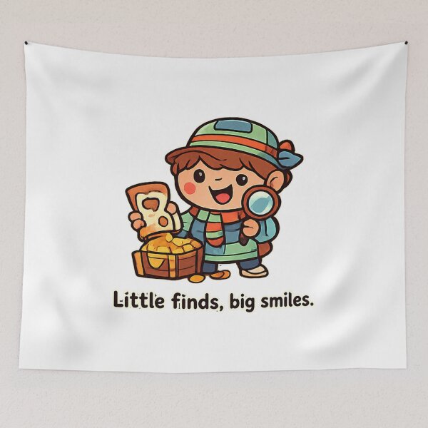 Item preview, Little Finds Big Smiles Cute Treasure Hunt Explorer Design designed and sold by Nawi32.