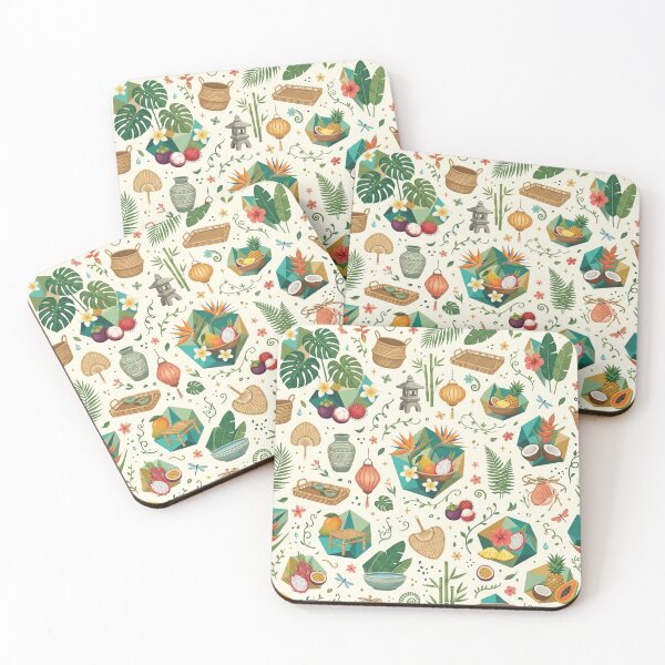 Item preview, Modern Tropical Cubist Botanical Pattern | Balinese Resort & Island Living designed and sold by OpenDreamArts.