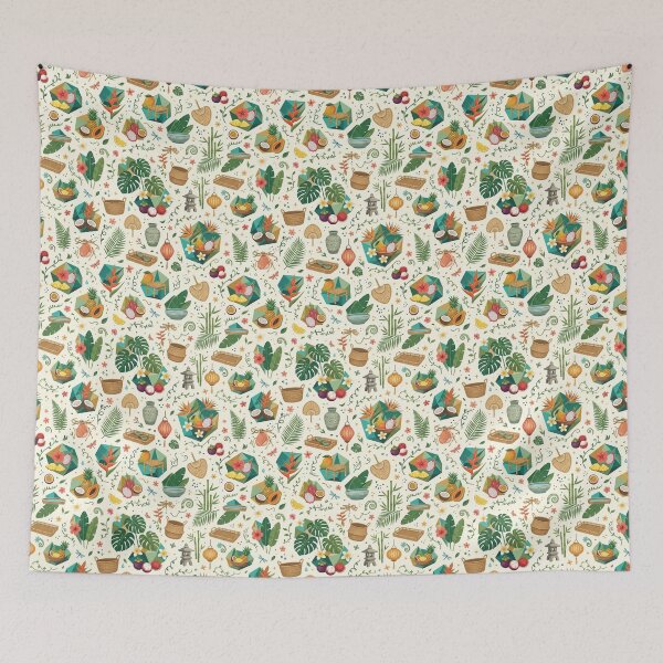 Item preview, Modern Tropical Cubist Botanical Pattern | Balinese Resort & Island Living designed and sold by OpenDreamArts.