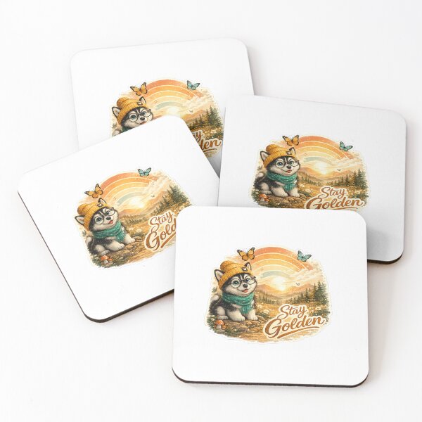 Item preview, Stay Golden Husky Sunset Sticker designed and sold by AuudiVasustudio.