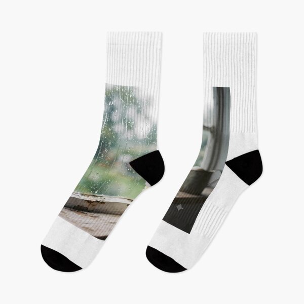 Item preview, Rainy Day Window with Naive Wildflowers – Cozy Cinematic Aesthetic Art designed and sold by hakikatm.