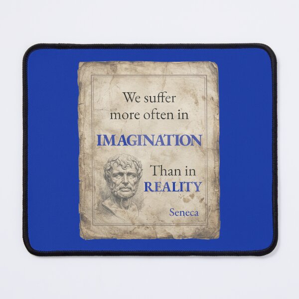 Item preview, We Suffer More Often in Imagination Than in Reality - Seneca - Vintage Distressed Stoic Quote - Egyptian Blue Version designed and sold by Stoic Core.