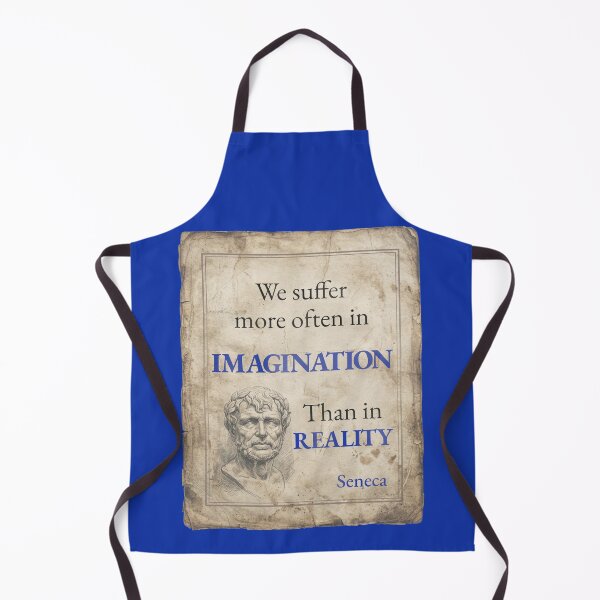 Item preview, We Suffer More Often in Imagination Than in Reality - Seneca - Vintage Distressed Stoic Quote - Egyptian Blue Version designed and sold by Stoic Core.