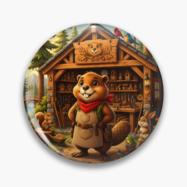 Item preview, Happy Beaver Adventures – Beaver Opens Woodland Workshop designed and sold by Clothes With Smiling Animals Walt Gral.