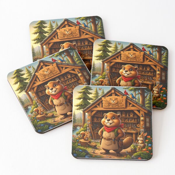 Item preview, Happy Beaver Adventures – Beaver Opens Woodland Workshop designed and sold by Clothes With Smiling Animals Walt Gral.