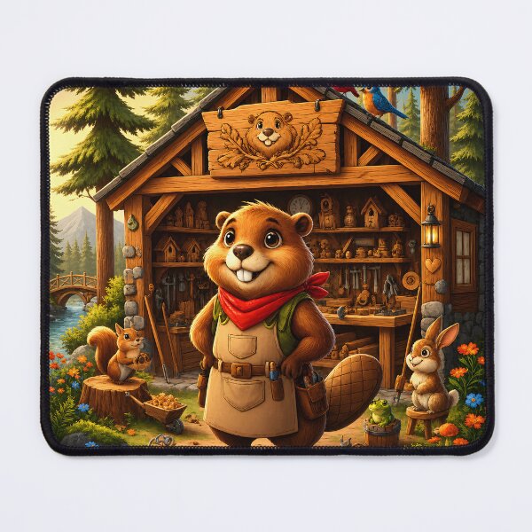 Item preview, Happy Beaver Adventures – Beaver Opens Woodland Workshop designed and sold by Clothes With Smiling Animals Walt Gral.