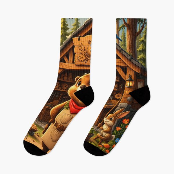 Item preview, Happy Beaver Adventures – Beaver Opens Woodland Workshop designed and sold by Clothes With Smiling Animals Walt Gral.