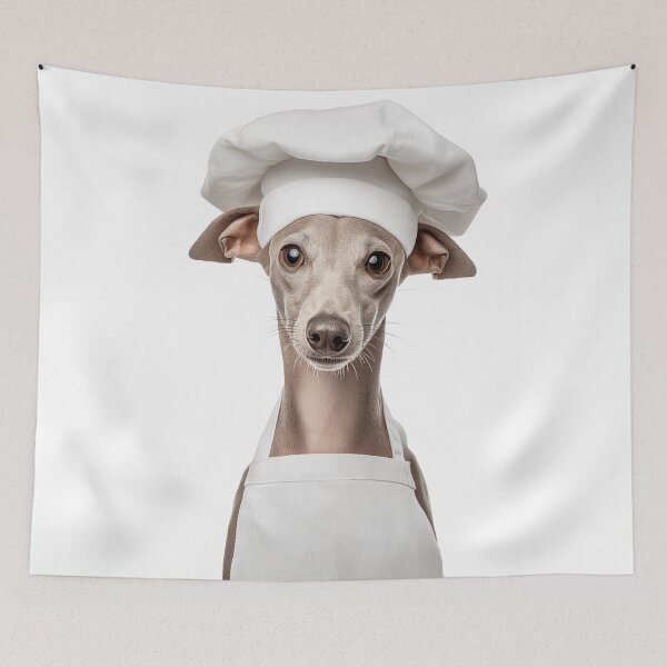 Item preview, Funny Italian Greyhound Dog Chef Realistic Animal Cooking Humor Art designed and sold by LazyOwlStore.