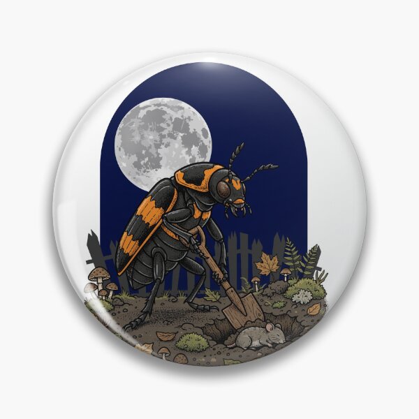 Item preview, Nature's Undertaker American Burying Beetle Moon Gothic Goblincore Beetle designed and sold by Neurospicy Trolls.