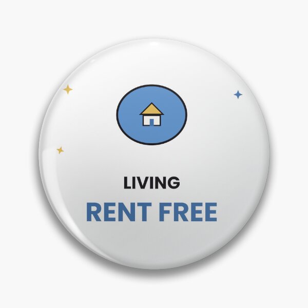 Item preview, Living Rent Free Funny Meme Sticker designed and sold by QuirkyCartel.