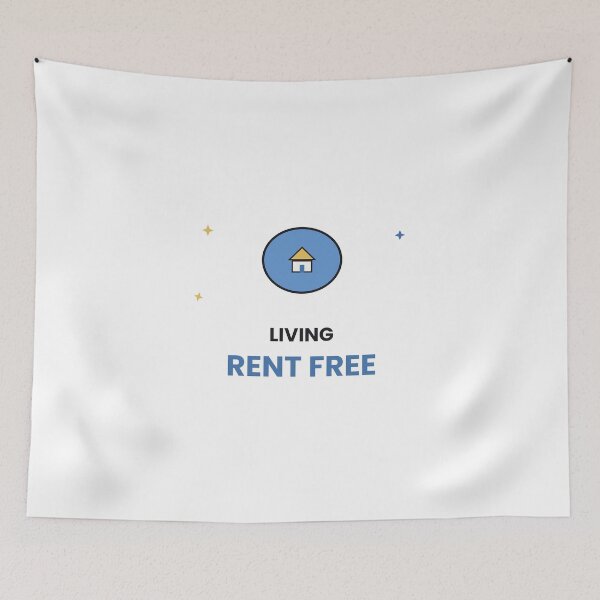 Item preview, Living Rent Free Funny Meme Sticker designed and sold by QuirkyCartel.