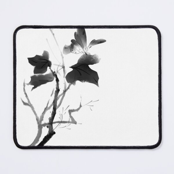 Item preview, Japanese Sumi-e Butterfly and Maple Leaves Ink designed and sold by TanjaSkrkic.
