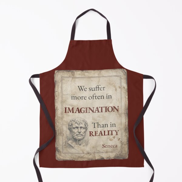 Item preview, We Suffer More Often in Imagination Than in Reality - Seneca - Vintage Distressed Stoic Quote - Roman Red Version designed and sold by Stoic Core.