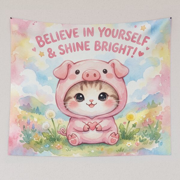 Item preview, Cute Kitten in Pig Costume Inspirational Quote designed and sold by cutiepeupies.