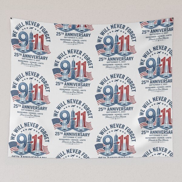 Item preview, We Will Never Forget 9-11 25th Anniversary September 11 2001 Memorial designed and sold by PixlCrypt.