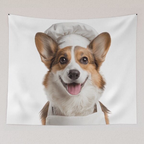 Item preview, Funny Cardigan Welsh Corgi Dog Chef Realistic Animal Cooking Humor Art designed and sold by LazyOwlStore.