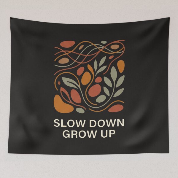 Item preview, Slow Down Grow Up Minimalist Botanical Art designed and sold by SplashTastic.