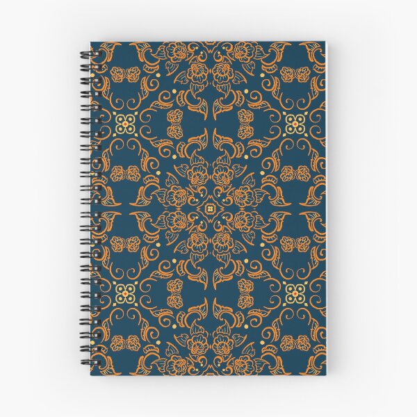Item preview, Elegant Floral Pattern Wallpaper Navy and Gold designed and sold by Zlimsy.