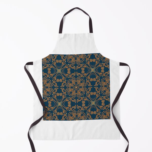 Item preview, Elegant Floral Pattern Wallpaper Navy and Gold designed and sold by Zlimsy.