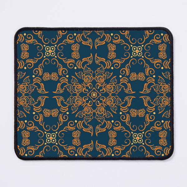 Item preview, Elegant Floral Pattern Wallpaper Navy and Gold designed and sold by Zlimsy.