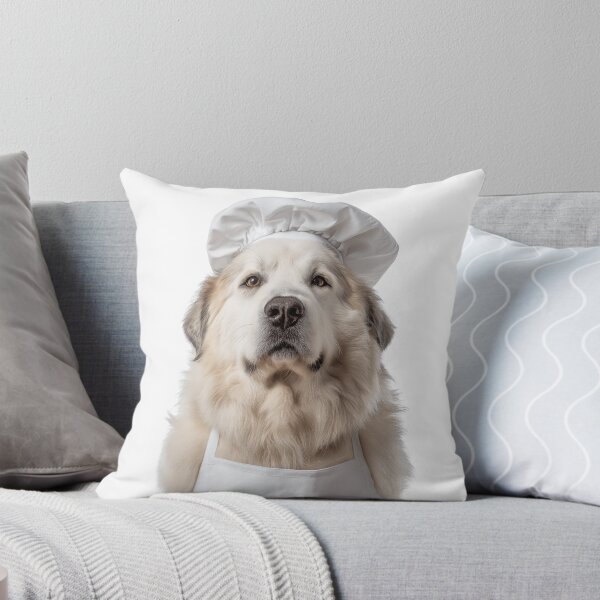 Item preview, Funny Great Pyrenees Dog Chef Realistic Animal Cooking Humor Art designed and sold by LazyOwlStore.