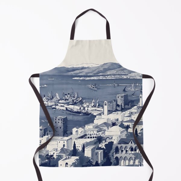 Aperçu de l'œuvre Beyrouth, Liban – Affiche de voyage vintage – Ville côtière bleue et port historique 10k créée et vendue par RueckerZack.