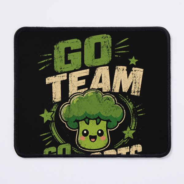 Item preview, Go Team Go Sports Broccoli Vegetable Healthy Eating Vegan Fan designed and sold by SkeletonsDanger.