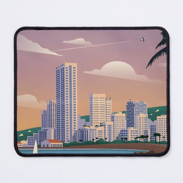 Item preview, Beirut Lebanon Vintage Travel Poster – Coastal City Skyline designed and sold by RueckerZack.