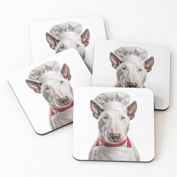 Item preview, Funny Bull Terrier Dog Chef Realistic Animal Cooking Humor Art designed and sold by LazyOwlStore.