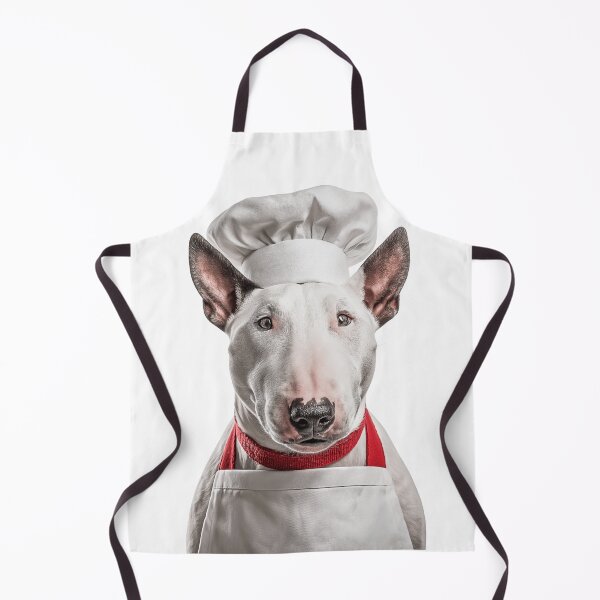 Item preview, Funny Bull Terrier Dog Chef Realistic Animal Cooking Humor Art designed and sold by LazyOwlStore.