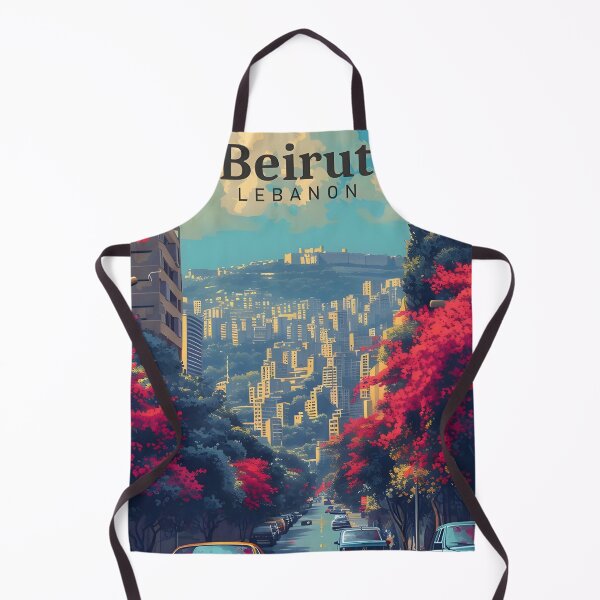 Item preview, Beirut Lebanon Vintage Travel Poster – Colorful City Street and Skyline designed and sold by RueckerZack.