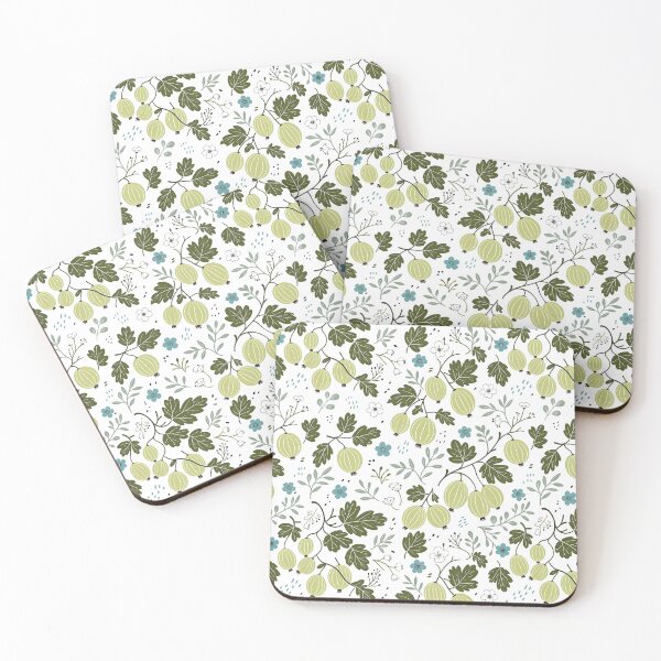 Item preview, Gooseberries and Turquoise Flowers Modern Surface Pattern designed and sold by TackyTime.