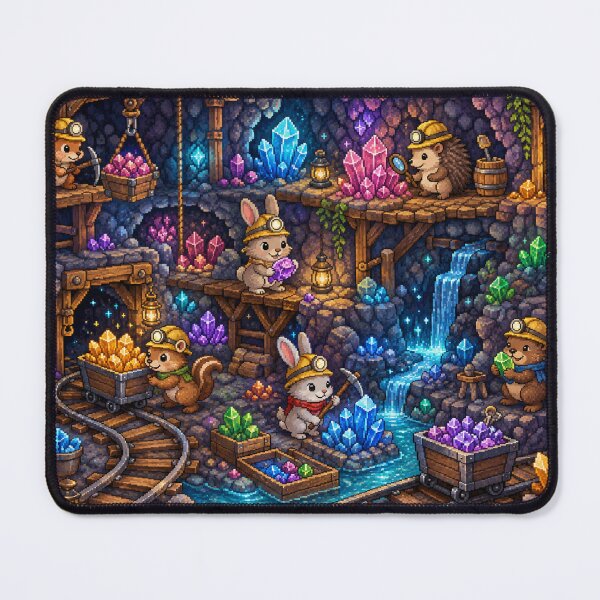 Item preview, Cozy Crystal Mine Pixel Art Animal Adventure designed and sold by Yiruda-Art.
