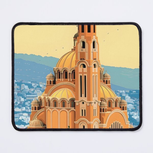 Item preview, Lebanon Vintage Travel Poster – Iconic Church and Cityscape designed and sold by RueckerZack.