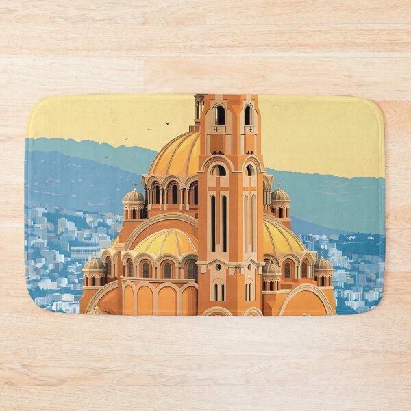 Artikelvorschau, Vintage-Reiseposter Libanon – Ikonische Kirche und Stadtansicht entworfen und verkauft von RueckerZack.